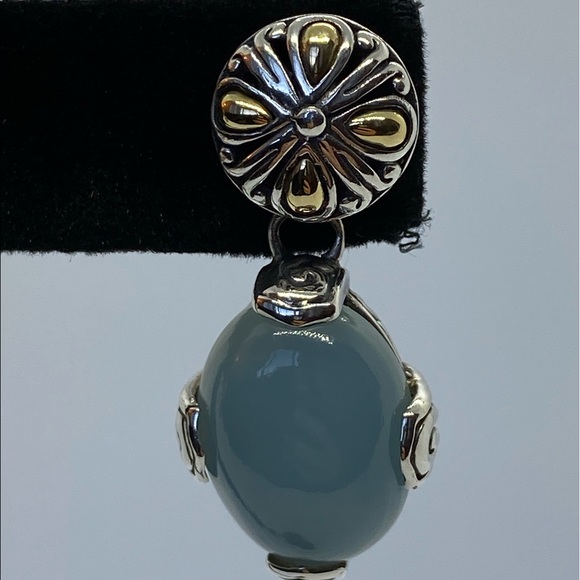 Samuel B. ✨ 18kt & 925 chalcedony dangle earrings - Picture 5 of 8